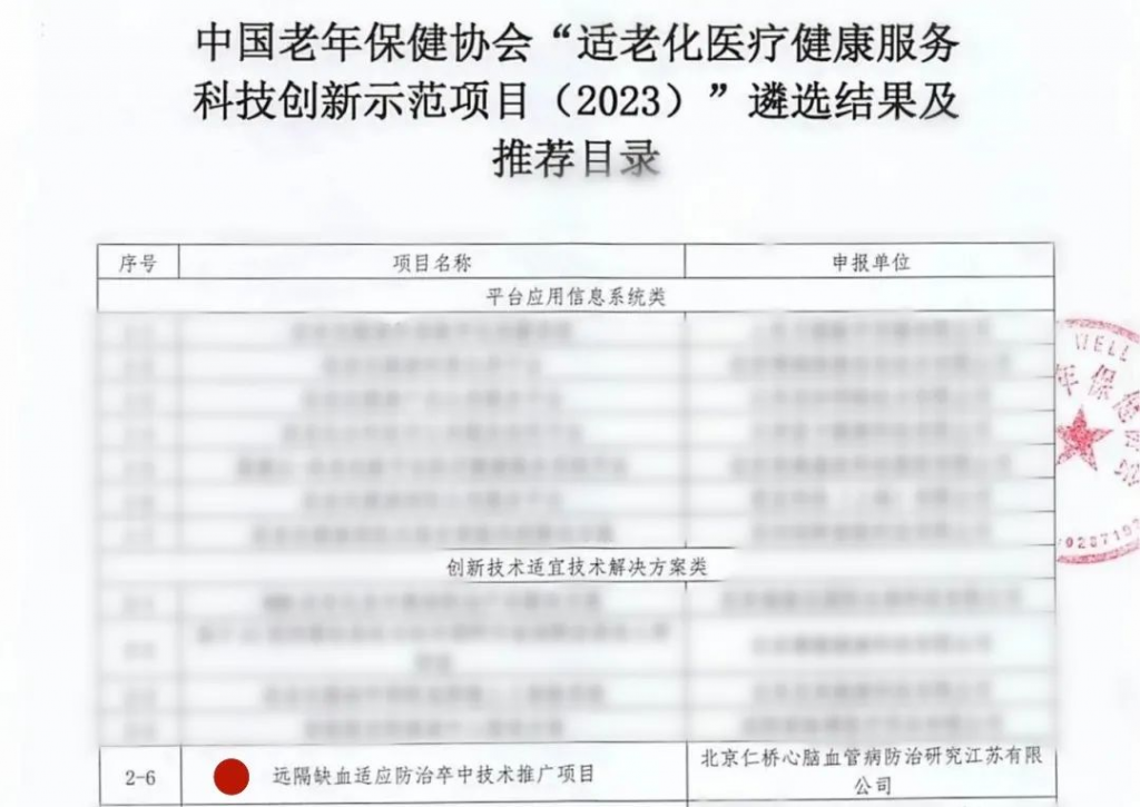宣医通入选中国老年保健协会“适老化医疗健康服务科技创新示范项目”，脑卒中防治新技术，助力适老化医疗健康产业发展
